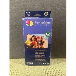 Epson PictureMate T5570 Print Pack Ink and 100 Glossy 4x6 Photo Paper Sheets